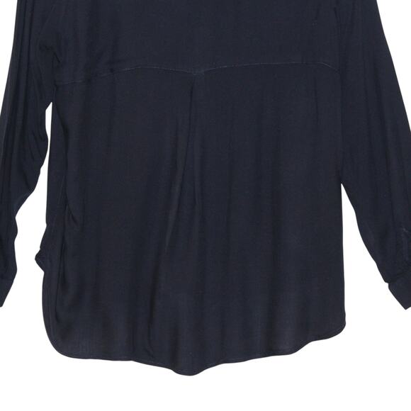 MANGO Navy Button Down Blouse Medium - Picture 6 of 7